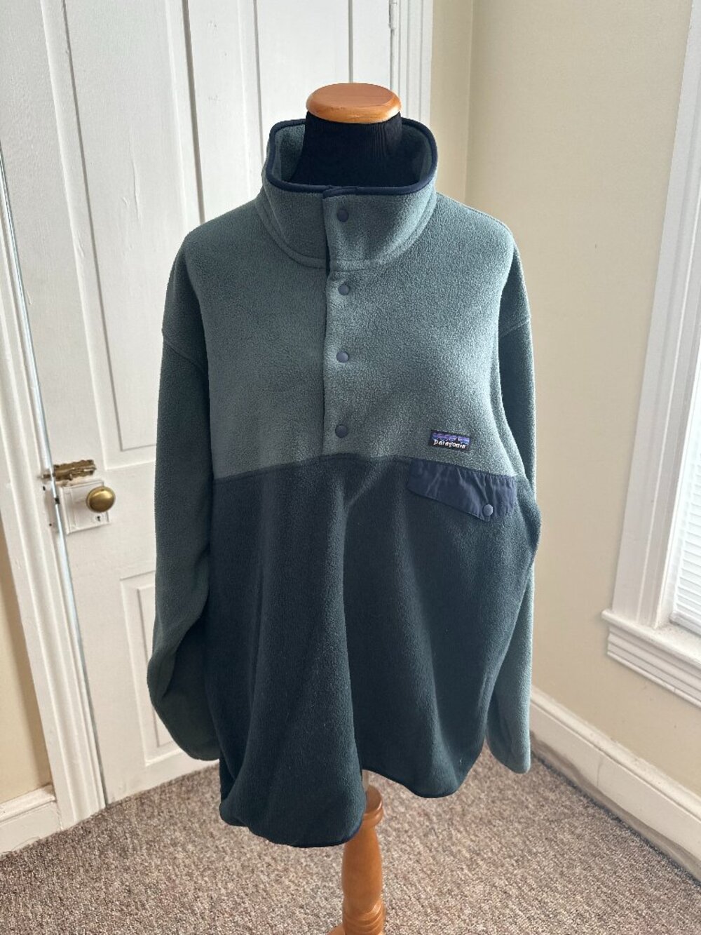 Patagonia Synchilla Snap Two Tone Fleece Pullover Size XL 25580